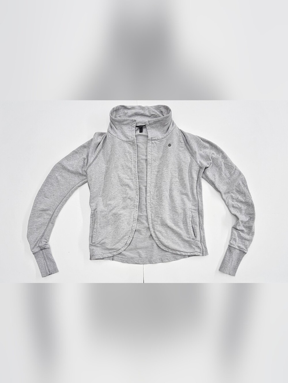 Soma Intimates Gray Wrap Jacket Medium Pima Cotton Lounge Funnel Neck Asymmetric